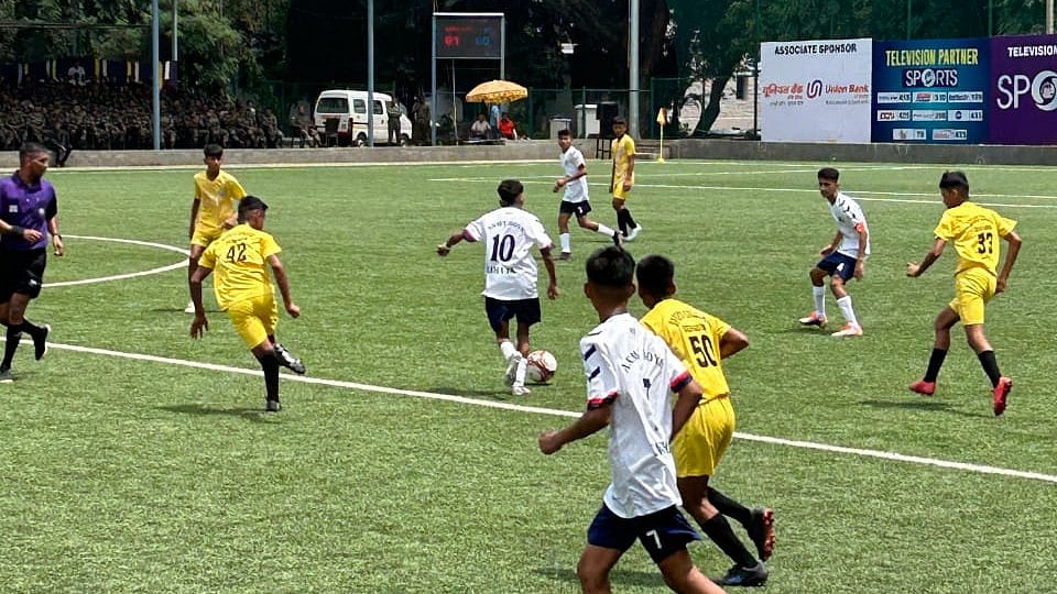 Photo: X | Subroto Cup : Players in action during the Subroto Cup Sub-Junior Boys Tournament.